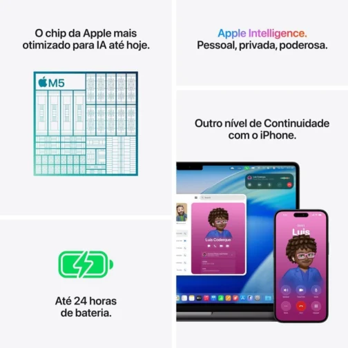 Apple 2025 MacBook Pro (de 14 polegadas, Chip M5 da Apple com CPU de 10 núcleos e GPU de 10 núcleos., 32GB Memória unificada, 1 TB) - Preto-espacial - Imagem 6