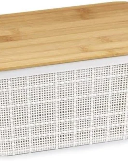 Oikos – Caixa Organizadora 4L com Tampa de Bambu Branca