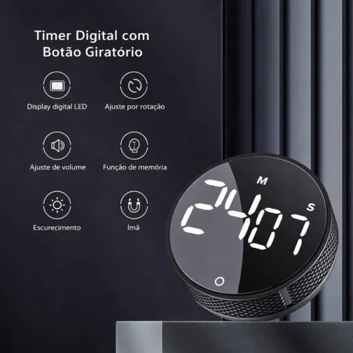 Temporizador Digital para Cozinha com Ímã Magnético, Cronômetro Moderno de Fácil Uso, Ideal para Receitas, Estudos, Treinos e Controle de Tempo – Qualidade Premium LNMAX® - Imagem 4