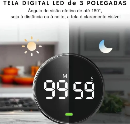 Temporizador Digital para Cozinha com Ímã Magnético, Cronômetro Moderno de Fácil Uso, Ideal para Receitas, Estudos, Treinos e Controle de Tempo – Qualidade Premium LNMAX® - Imagem 5