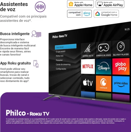 Smart TV 55" Philco 4K UHD LED Roku TV Dolby Audio P55CRA - Imagem 8