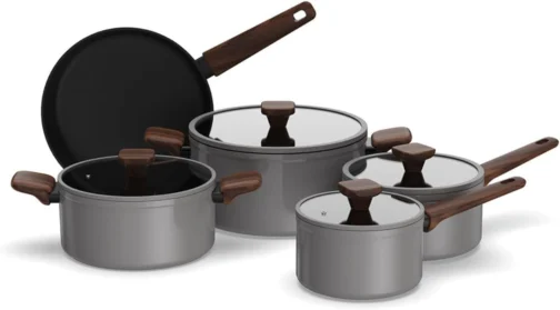 Conjunto de Panelas Brinox Ceramic Life Nox 5 Peças Cinza - Imagem 2