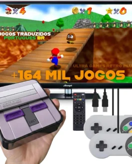 Super Retro Premium 64 + 164 Mil jogos + 2 Controles SNES + Edição Especial + Atualizado