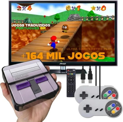 Super Retro Premium 64 + 164 Mil jogos + 2 Controles SNES + Edição Especial + Atualizado - Imagem 2