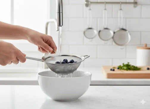 Conjunto de Peneiras em Aço Inox, 3 Peças, Coador para Cozinha - Imagem 3