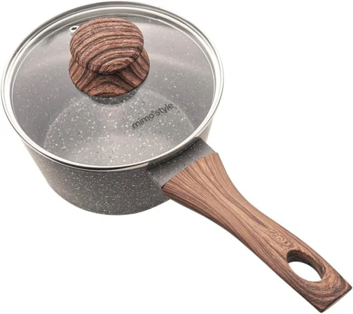 Mimo Style Panela Grafito Cook 16cm/1,3L - Estrutura em Alumínio, Revestimento Cerâmico. Tampa de Vidro Temperado. Alças e Cabos Soft-Touch. Fogão a Gás, Elétrico, Vitrocerâmico e Sistema de Indução - Imagem 7