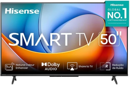 Hisense Smart TV FHD 50" polegadas 50A4NV com Processador AI, HDR10, DTS Virtual X, MiraCast, DLNA, Compatibilidade Alexa, Google Home - Imagem 2