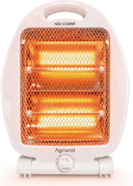Aquecedor Elétrico Doméstico Quartzo AGT-QTZ01 400/800w Agrantt C/Alça Para Quarto Sala Escritório (220, Volts) - Imagem 2