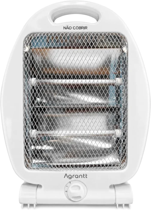Aquecedor Elétrico Doméstico Quartzo AGT-QTZ01 400/800w Agrantt C/Alça Para Quarto Sala Escritório (220, Volts) - Imagem 6
