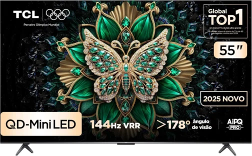 Smart TV TCL 55 Polegadas QD-Mini LED 4K C6K WiFi Bluetooth Google TV 4 HDMI 144Hz HDR10+ 55C6K - Imagem 2