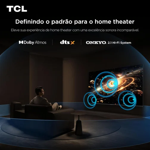 Smart TV TCL 55 Polegadas QD-Mini LED 4K C6K WiFi Bluetooth Google TV 4 HDMI 144Hz HDR10+ 55C6K - Imagem 8