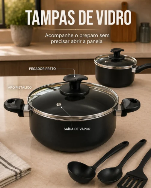 Kit jogo de panela 6 peças - Imagem 5