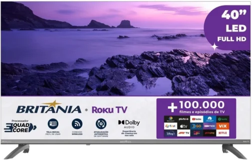 Smart TV 40" Britânia Roku TV HDR10 Dolby Audio B40CRA - Imagem 2