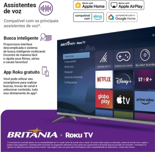 Smart TV 40" Britânia Roku TV HDR10 Dolby Audio B40CRA - Imagem 4