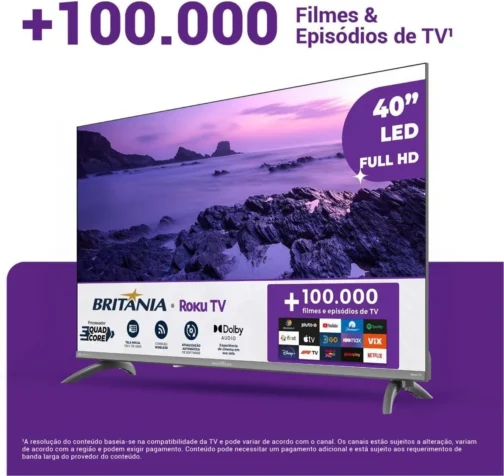 Smart TV 40" Britânia Roku TV HDR10 Dolby Audio B40CRA - Imagem 5