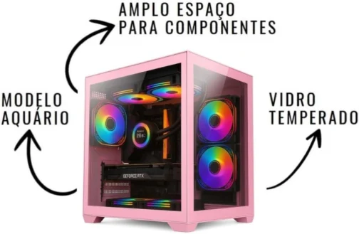 Computador Gamer Rosa Pink i5 3470 Memoria Ram 16GB SSD 240GB - Imagem 3