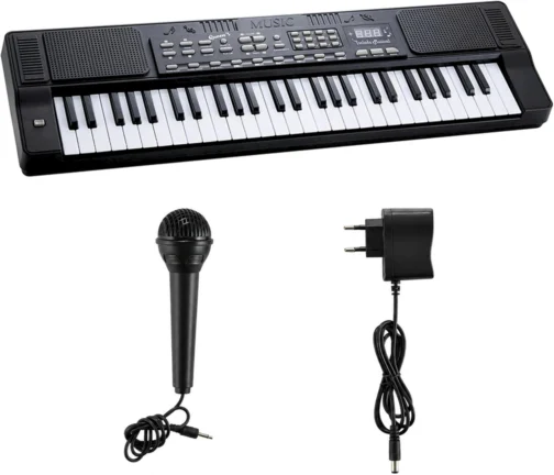Teclado Musical Eletrônico Queen's 54 Teclas com Microfone, 200 Timbres, 200 Ritmos, Gravação, Modos Learn, Display LED, Iniciantes e Intermediários - Imagem 2