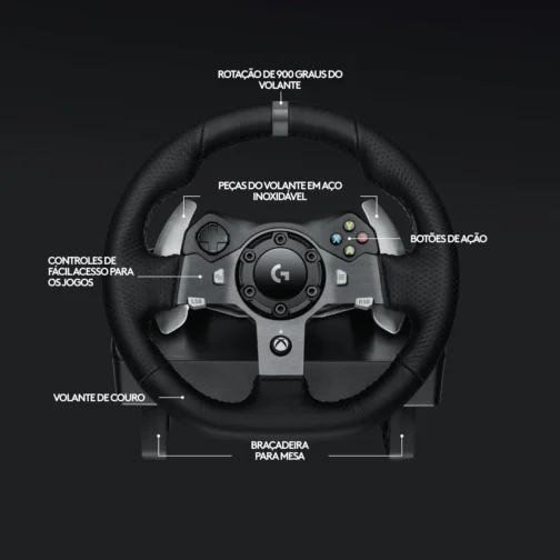 Volante Logitech G920 Driving Force e Pedais com Force Feedback para Xbox Series X|S, Xbox One, PC, Mac - Imagem 7