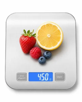 Balança Digital de Cozinha Premium 10kg x 1g em Aço Inox | Pesagem de Alta Precisão, Display LCD HD, Resistente à Água, Base Antiderrapante, Design Moderno, Ideal para Receitas, Dietas e Alimentos