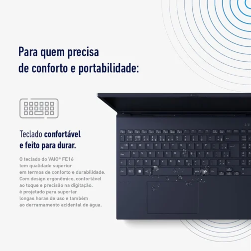 Notebook VAIO FE16 AMD Ryzen 5-5625U - 16GB RAM 512GB SSD Linux - Wi-Fi 6 - Tela 16" IPS WUXGA - VJFE69F11X-B0711H Antirreflexo - Permite upgrade de RAM e SSD – Cinza Grafite - Imagem 8