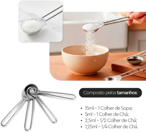 Conjunto de medidores, Colheres, Top Pratic, Inox, Brinox - Imagem 5