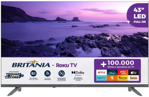 Smart TV 43” Britânia BTV43VA4REGB Roku TV LED Dolby Audio - Imagem 2