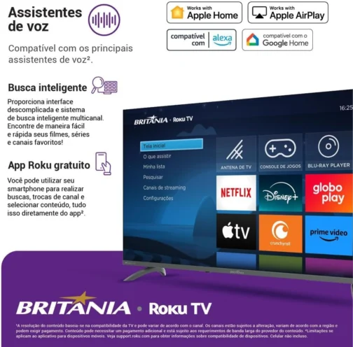 Smart TV 43” Britânia BTV43VA4REGB Roku TV LED Dolby Audio - Imagem 8