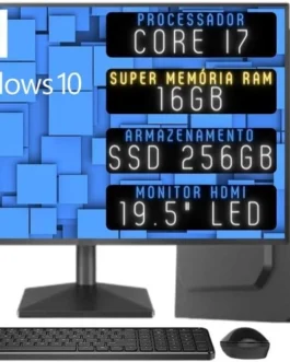 Computador Completo 3green Desktop Intel Core i7 16GB Monitor 19.5″ HDMI SSD 256GB Windows 10 3D-098