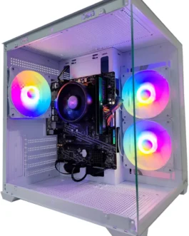 PC GAMER BRANCO RYZEN 5 5600GT, 16GB DDR4, SSD 480GB, AQUÁRIO BRANCO