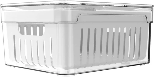OU OF450NT Organizador de Geladeira com Escorredor Interno, 2,2 L - Caixa Plástica para Legumes, Saladas - Imagem 4