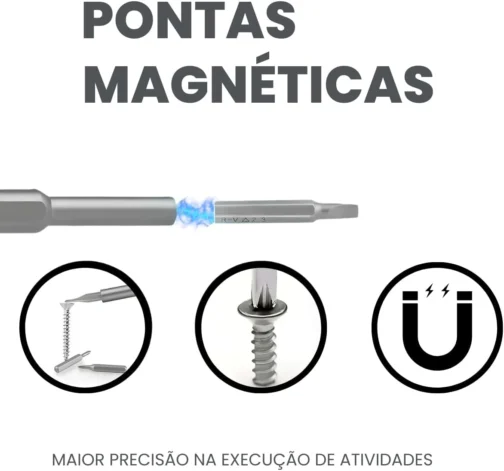 Kit Chaves de Precisão 24 em 1 Ponta Magnética Eletrônicos Premium - Imagem 5