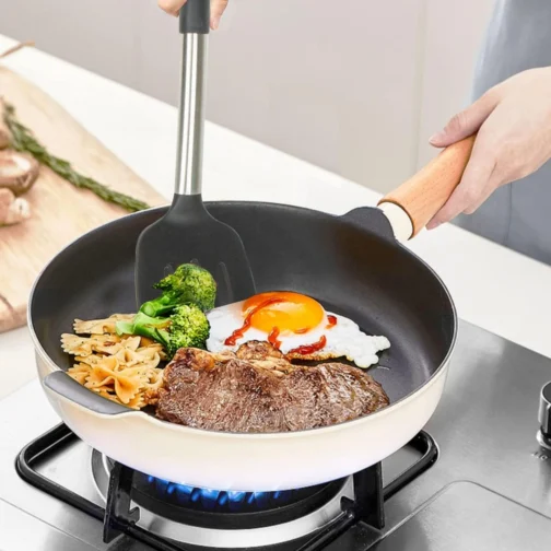 Kit 15 Utensílios De Cozinha Com Cabo De Inox e Silicone Premium (Preto) - Imagem 9