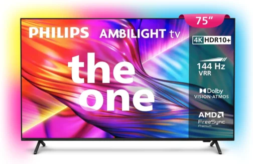 PHILIPS, Smart TV, Ambilight THE ONE 75" 4K 144 Hz, Titan OS, 75PUG8929/78, P5, DTS Play-Fi, Freesync, Dolby Vision e Atmos, 50 WRMS 2.1 - Imagem 2