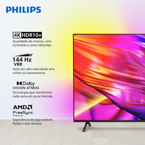 PHILIPS, Smart TV, Ambilight THE ONE 75" 4K 144 Hz, Titan OS, 75PUG8929/78, P5, DTS Play-Fi, Freesync, Dolby Vision e Atmos, 50 WRMS 2.1 - Imagem 3