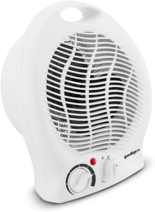 Good&Go Aquecedor Elétrico 127V Doméstico 1500W Portátil GG-AQ01 Branco Plástico Resistente - Imagem 2