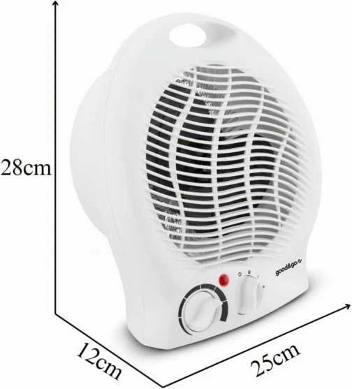 Good&Go Aquecedor Elétrico 127V Doméstico 1500W Portátil GG-AQ01 Branco Plástico Resistente - Imagem 3
