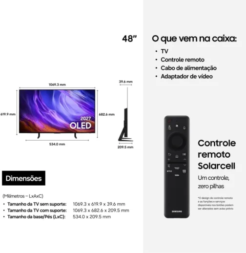Samsung Vision AI TV 48" OLED 4K S85H 26/2027 - Imagem 9