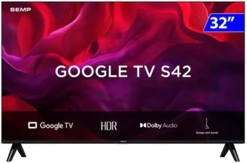 Smart TV Semp 32 Polegadas LED HD S42 WiFi Bluetooth Google TV 2 HDMI HDR10 Dolby Audio 32S42 - Imagem 3