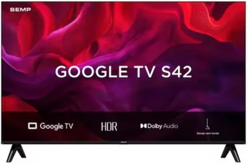Smart TV Semp 32 Polegadas LED HD S42 WiFi Bluetooth Google TV 2 HDMI HDR10 Dolby Audio 32S42 - Imagem 5