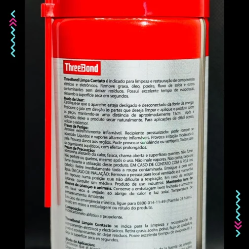 Limpa Contato Elétrico ThreeBond 250ml Spray | Evaporação Rápida | Ideal para Eletrônicos Placas, Conectores, Circuitos, Pilhas, PC, Baterias - Imagem 7