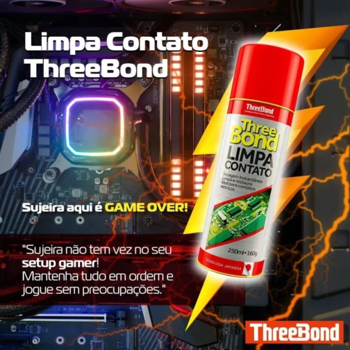 Limpa Contato Elétrico ThreeBond 250ml Spray | Evaporação Rápida | Ideal para Eletrônicos Placas, Conectores, Circuitos, Pilhas, PC, Baterias - Imagem 9