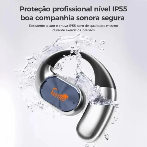 Fone de Ouvido Bluetooth TWS, Proteção IP55, RGB Integrado, Estojo Giroscópio, Compatível com Orelhas Grandes e Pequenas (preto) - Imagem 3