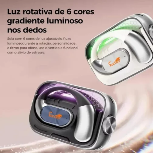 Fone de Ouvido Bluetooth TWS, Proteção IP55, RGB Integrado, Estojo Giroscópio, Compatível com Orelhas Grandes e Pequenas (preto) - Imagem 4