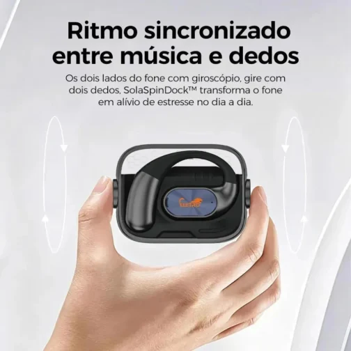 Fone de Ouvido Bluetooth TWS, Proteção IP55, RGB Integrado, Estojo Giroscópio, Compatível com Orelhas Grandes e Pequenas (preto) - Imagem 6