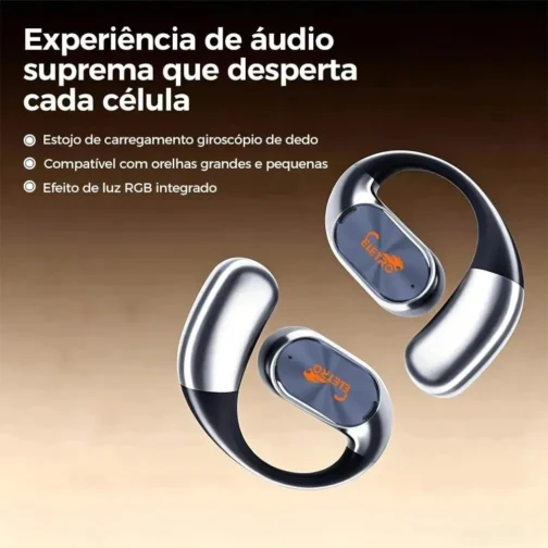 Fone de Ouvido Bluetooth TWS, Proteção IP55, RGB Integrado, Estojo Giroscópio, Compatível com Orelhas Grandes e Pequenas (preto) - Imagem 9