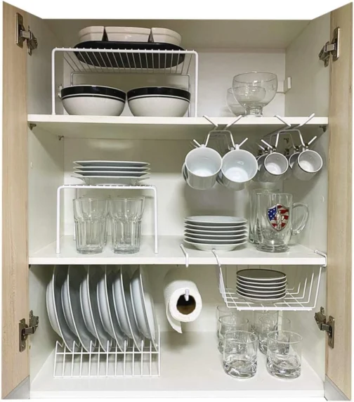 Kit Organizador de Armário para Cozinha - 7 Peças (Branco) - Imagem 2