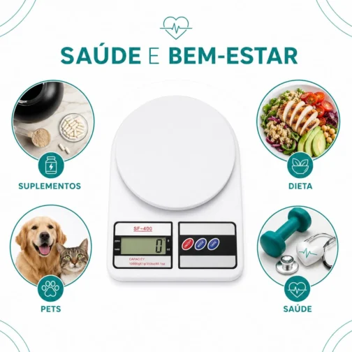 Balança Digital de Cozinha SF-400, Alta Capacidade 10kg – Precisão 1g para Receitas, Dieta Fitness e Confeitaria com Função Tara, Visor LCD e Pesagem g/oz – Branca - Imagem 6