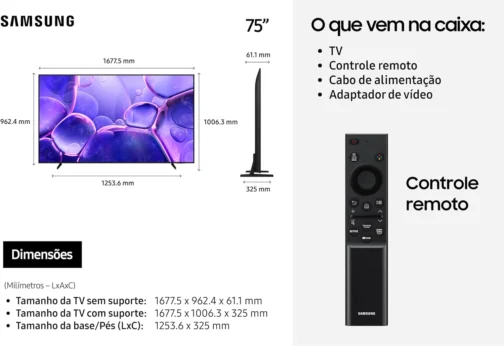 Samsung Smart TV 75" Crystal UHD 4K U8100F 2025 - Imagem 11
