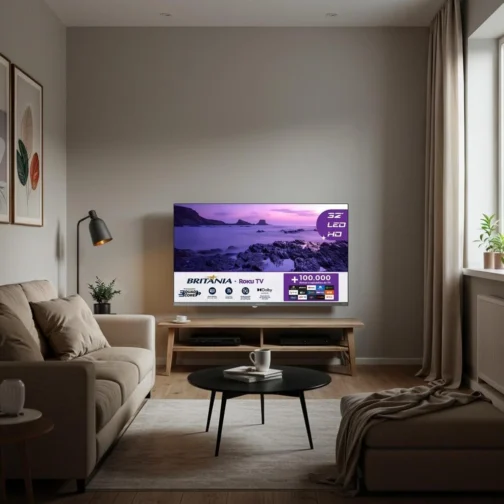 Smart TV 32" HD Britânia B32CRA Roku TV LED Wi-fi HDMI USB - Imagem 7