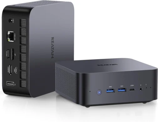 Reatan AI Oculink Mini Barebone PC AMD Ryzen 7 255 (8C/16T atualizado 8745HS) Radeon 780M SEM SSD & SEM RAM & NO OS 8K Quad-Screen Display Desktop Gaming Mini Computadores WiFi 7 BT: 5.4 Alto-falante - Imagem 2